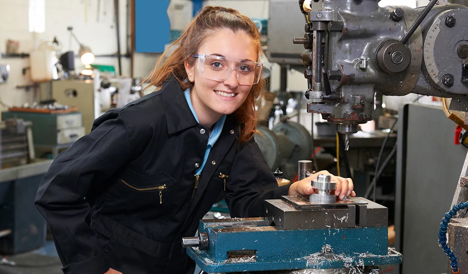 Manufacturing student working